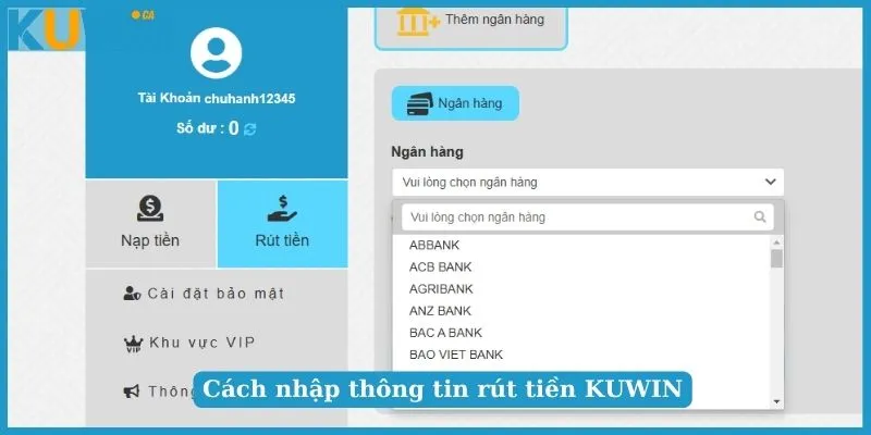 Các điều kiện cần đáp ứng trước khi rút tiền KUWIN